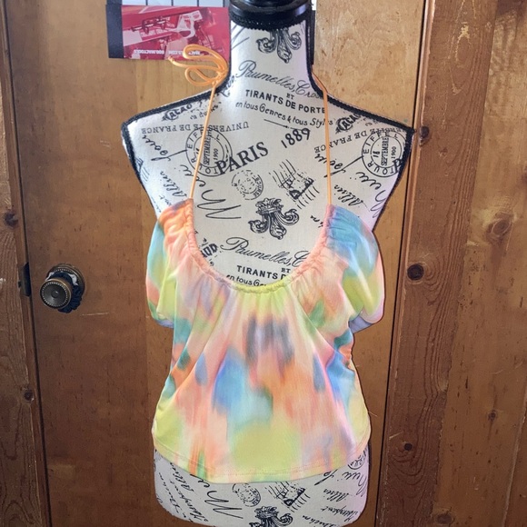 Missguided Tops - Multicolor Tie-Dye Halter Top